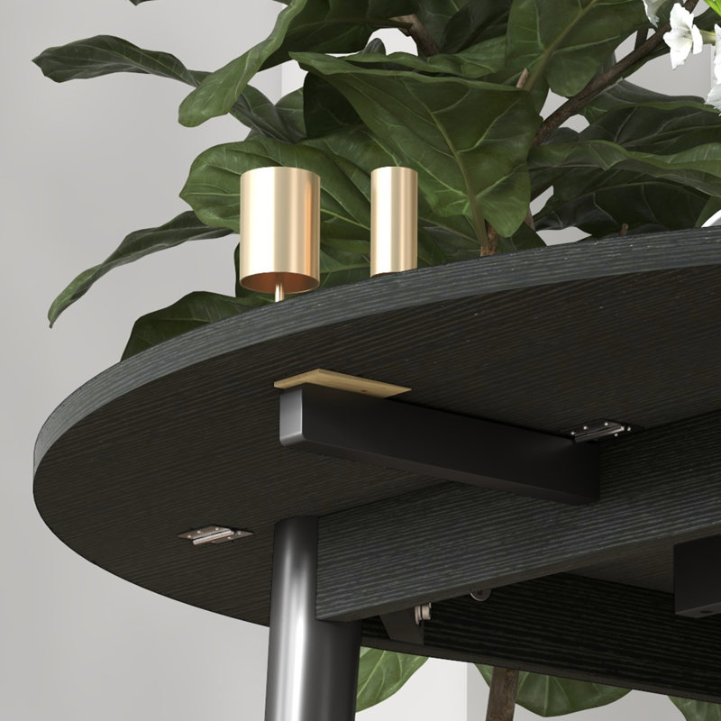 Koryun Round Dining Table,wood, Black