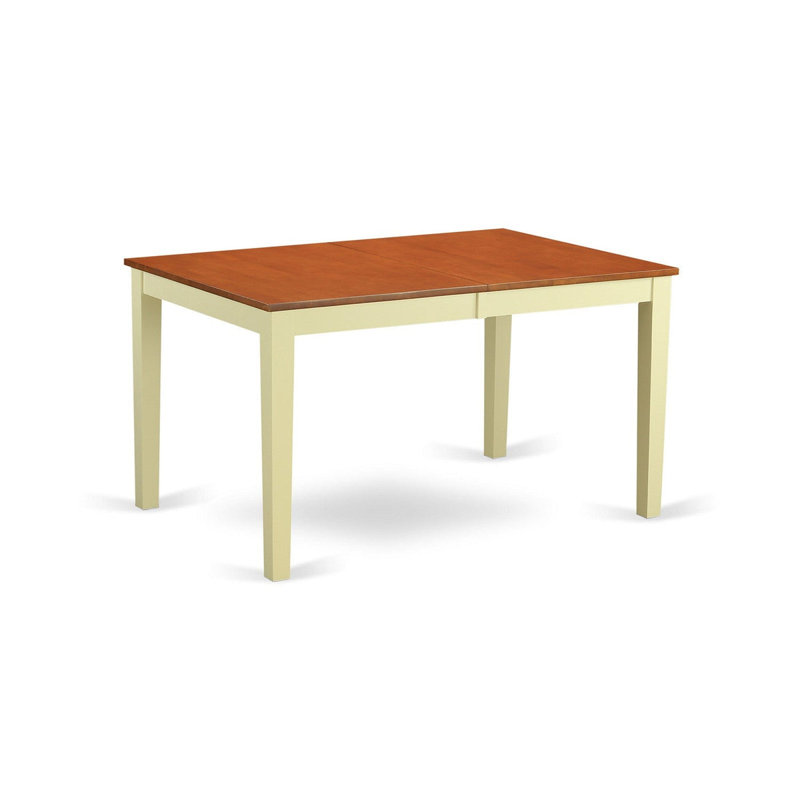 7 Piece Dining Room Table Set Consists of a Rectangle Kitchen Table with Butterfly Leaf and 6 Dining Chairs, Buttermilk & Cherry