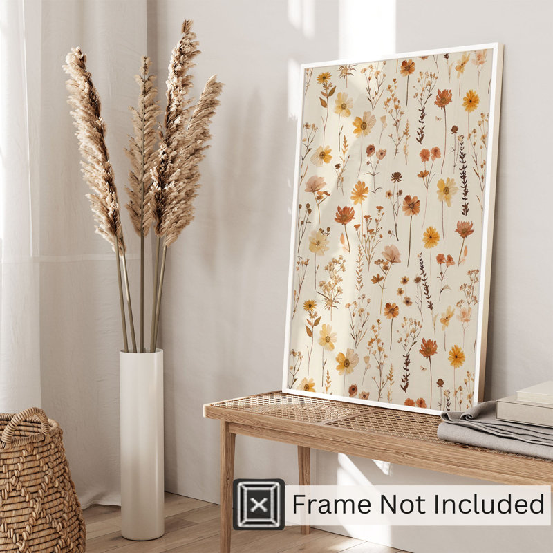 Motif floral d'automne avec fleurs sauvages, H 30 po x l 20 po