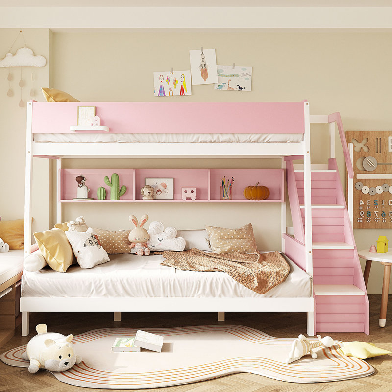 Lit superposé double Nestle, Rose