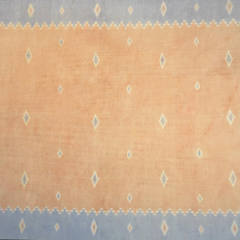 Dhurrie One-of-a-Kind Rectangle 6'3" X 10'9" 1950s Wool Area Rug