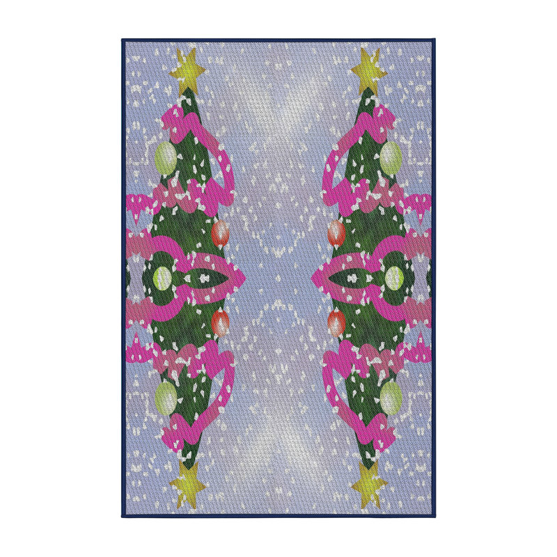 Rose/vert Tapis décoratif pheeney, Rectangle 2 pi x 4 pi