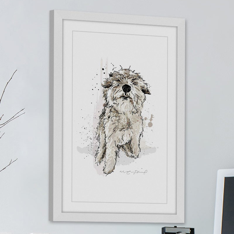 «Gus 2» par Marie-Eve Pharand - impression encadrée sur papier, H 45 po x l 30 po x P 1,5 po