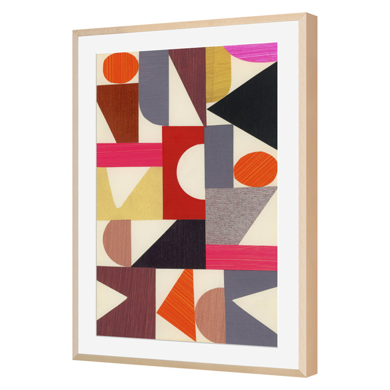 Teamwork 1 Print by Andy Burgess, Maple Framed