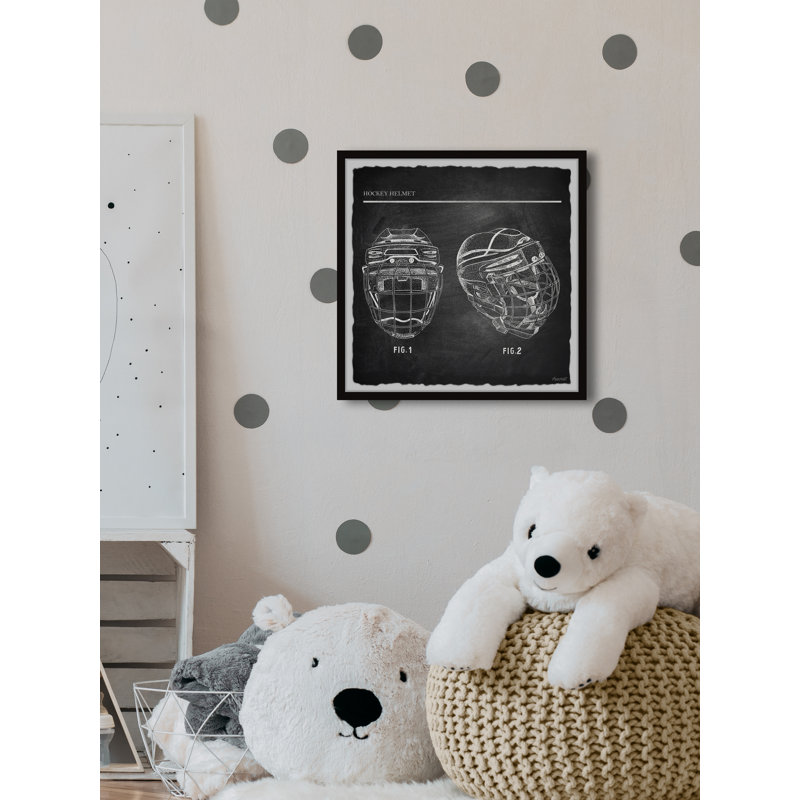 «Hockey Helmet Blueprint II», reproduction sur papier encadrée, H 24 po x l 24 po x P 1,5 po