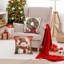 Ensemble de 4 housses de coussin de Noël de 18 x 18, housses de coussin décoratives de Noël à motif écossais rouge vintage