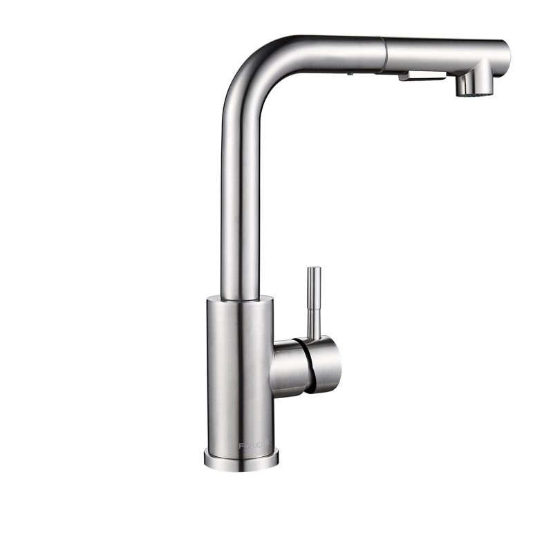 Pull Down Spray Single Lever Kitchen Tap, Brushed Nickel
