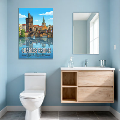 Scenic & Cityscapes Charles Bridge Prague Czech Republic Water Reflection Sky Clouds