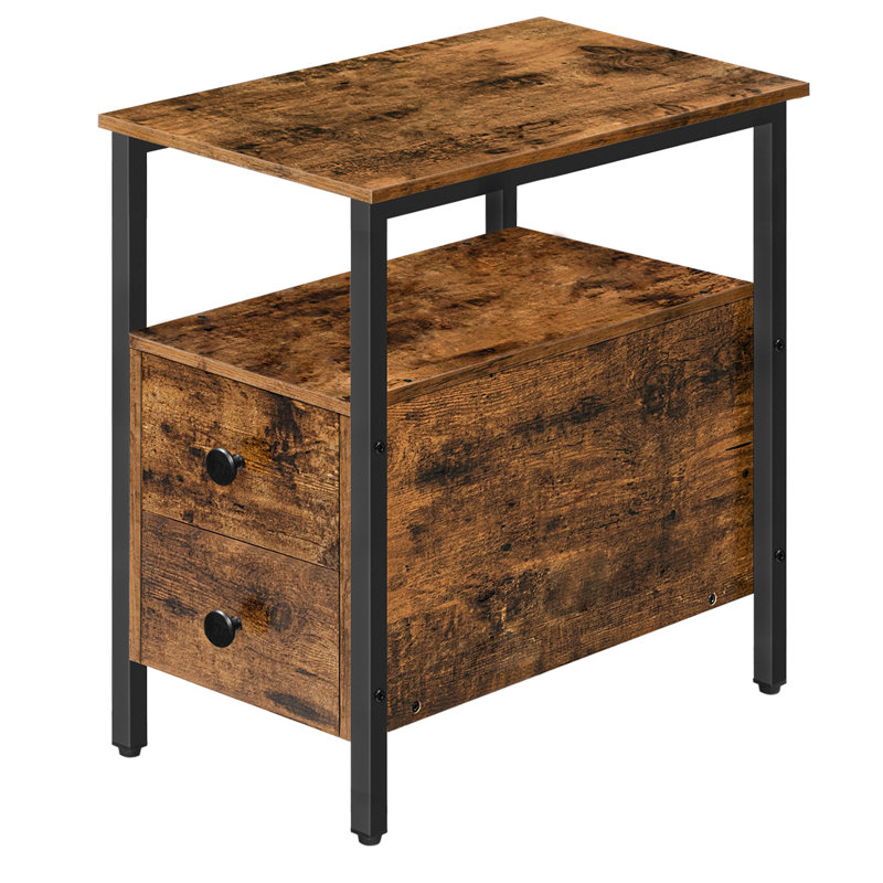 Ashippun 24'' Tall 2 - Drawer Side Table with Storage, Brown