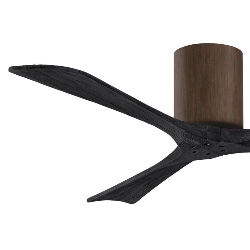 Ventilateur de plafond à 3 pales Olivier, Noyer, Noir mat, 52"