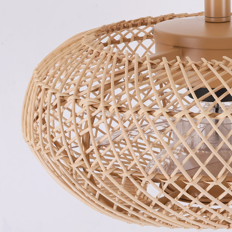 Ventilateur de plafond enfichable 15 po avec télécommande Boho