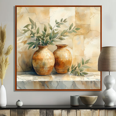 Greek Amphora Wall Art, Pottery Still Life Canvas, Stellacci