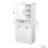 Laundry Cabinet With Doors And Shelf, Tilt-Out Laundry Hamper, Multiple Storage Space, Freestanding Style, Open Shelve, Adjustable Shelf, White-170860402