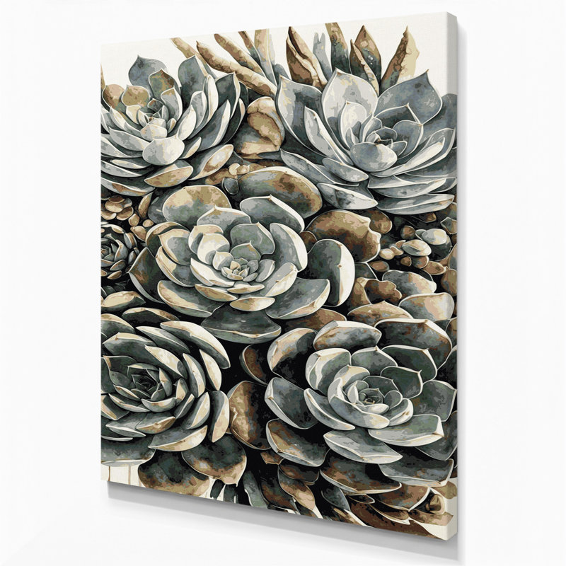 «Watercolor Botanical 81», art mural sur toile grise, H 20 po x l 24 po