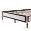 Lit double avec tête de lit en tissu blanc, cadre argent champagne et noir