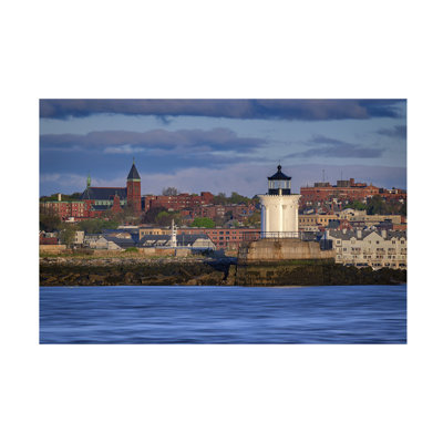 Wrapped Canvas Wall Art - Rick Berk 'Morning in Portland Harbor' Wall Art for Living Room, Bedroom, or Office Décor  - 12x19