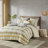 3 Piece Cotton Comforter Set Gray/Yellow Full/Queen