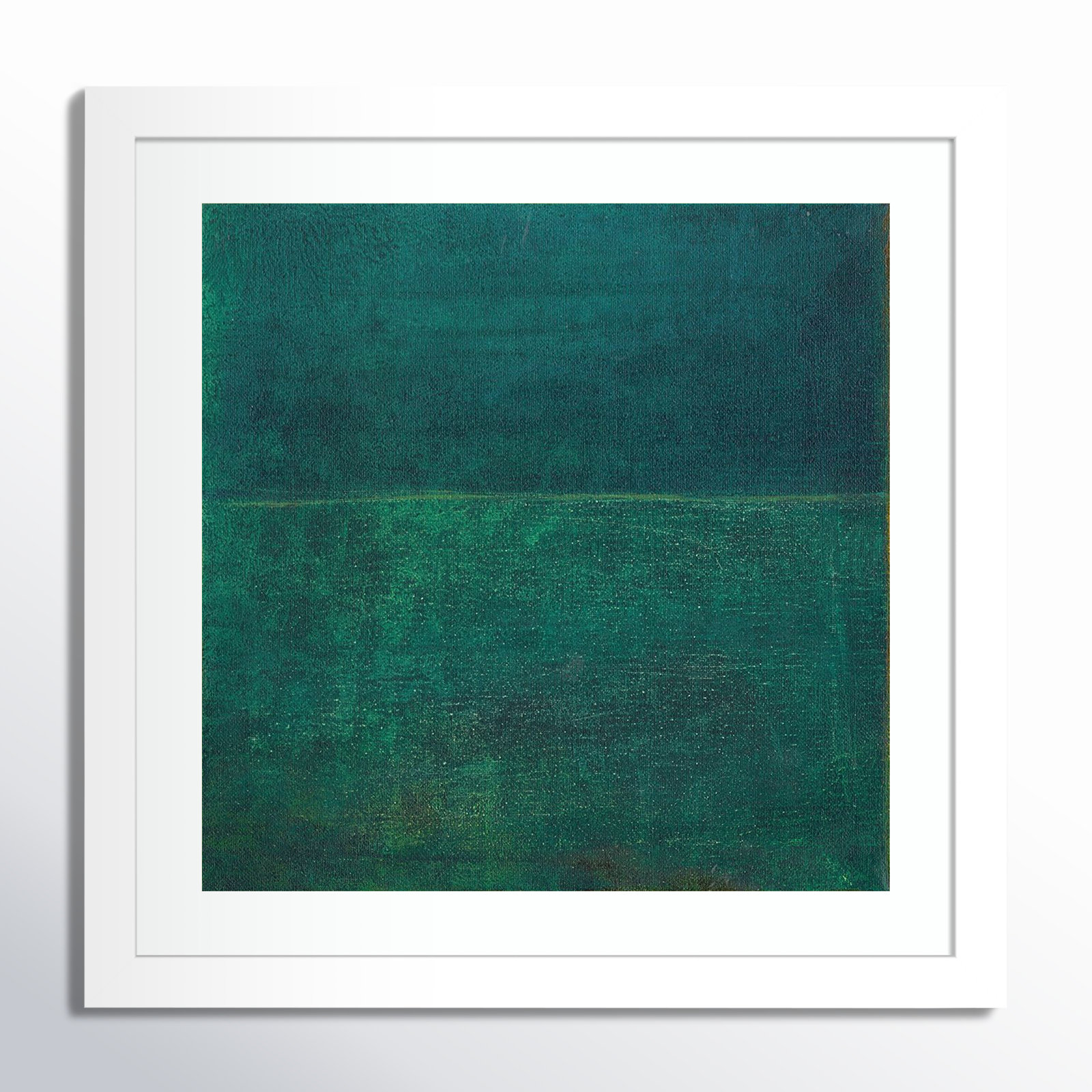 Green Zen I by Jodi Fuchs, White Framed Paper, 13.12" H x 13.12" W x 0.88" D