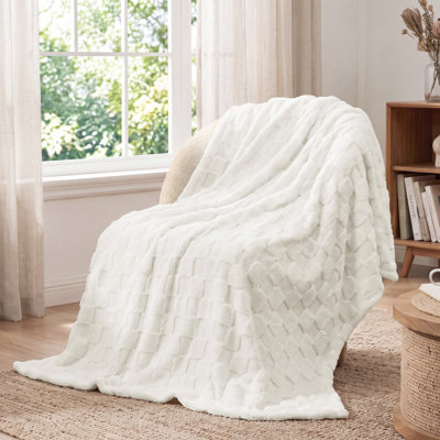 Couverture polaire à carreaux Bedsure, décoration mignonne pour la maison, 127 cm × 152 cm