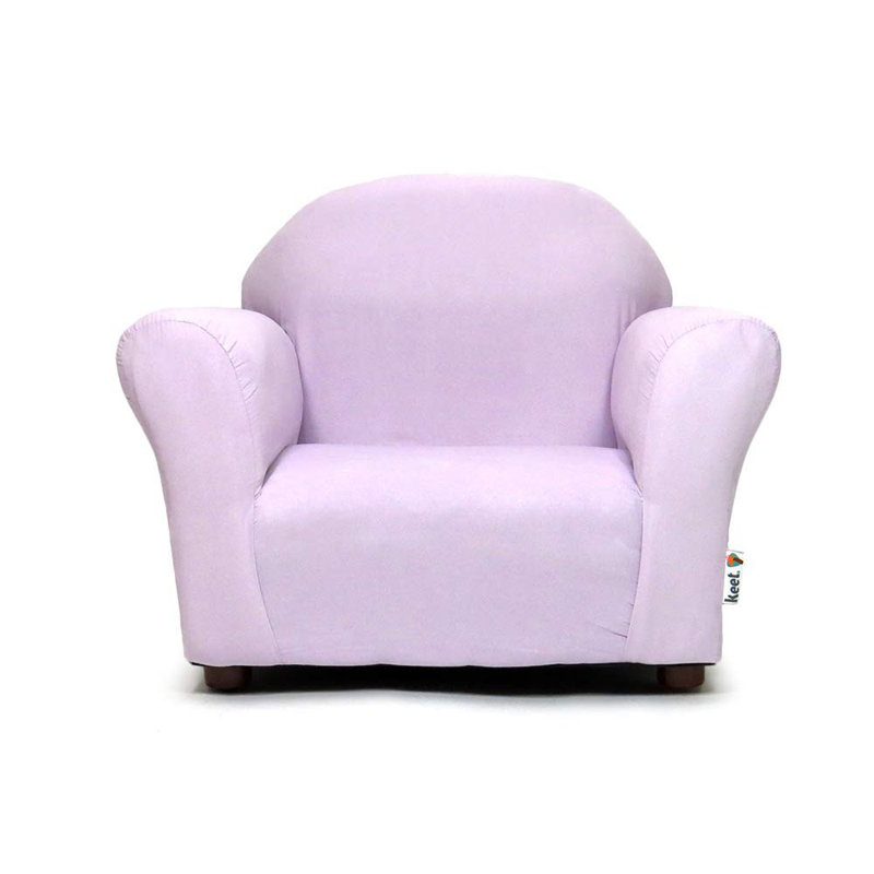 Fauteuil club Weybridge, microsuède rond, Lavande