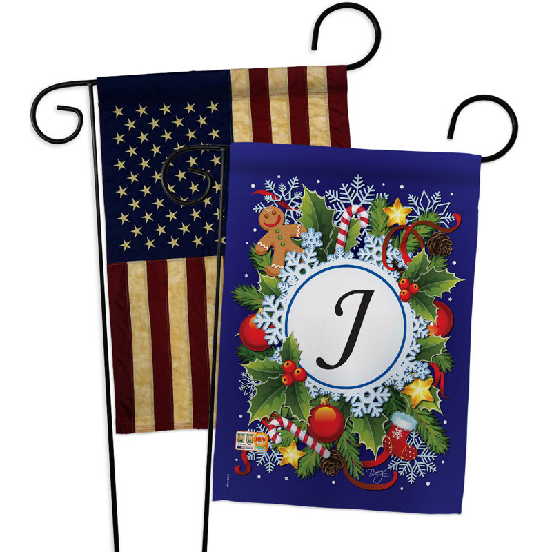 Double Sided 18.5'' H x 13'' W Polyester Garden Flag, J
