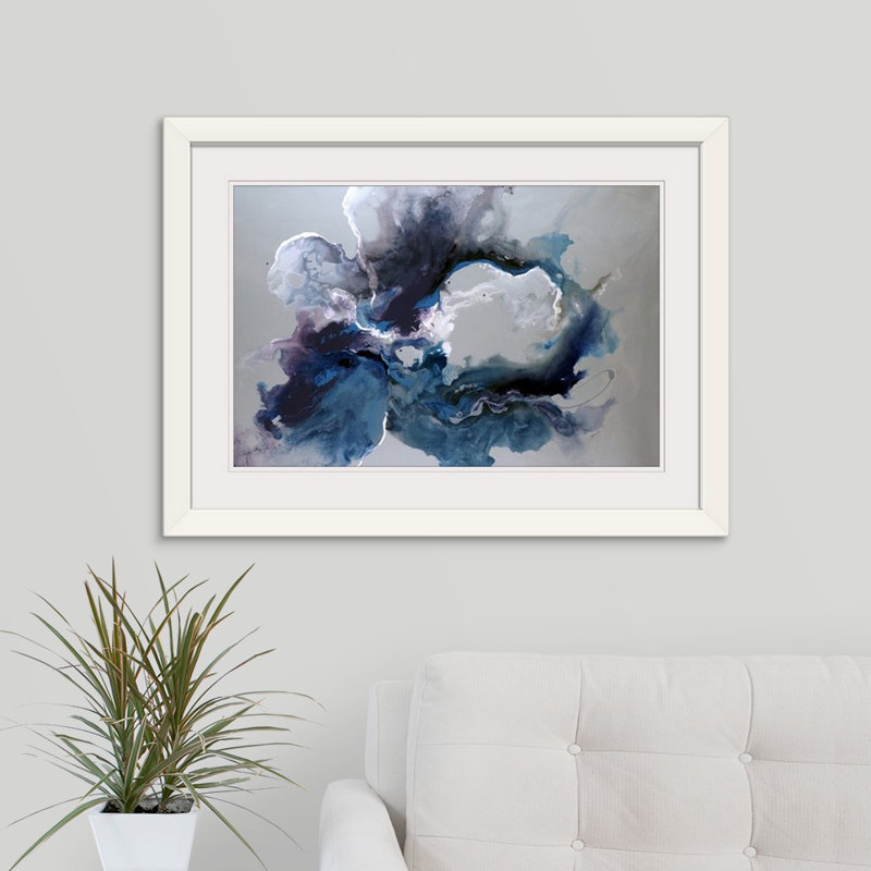 Cerulean Waters by Sydney Edmunds - Print, 24" H x 32" W, Framed Print, White