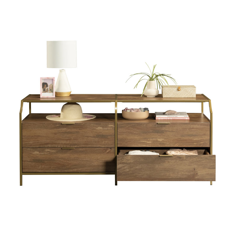 Commode avec tablette ouverte et quatre tiroirs