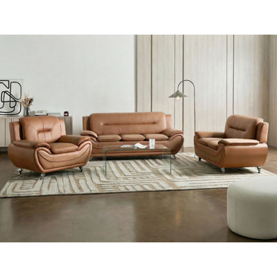 Leira 3 - Piece Faux Leather Living Room Set