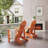 Adirondack Chair, Outdoor Oversized Patio Chair Fire Pits Chair,Orange-2072155565