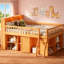 Lit mezzanine double avec rangement, tête de lit à DEL et finition naturelle pour un style de vie compact et élégant-1141863510