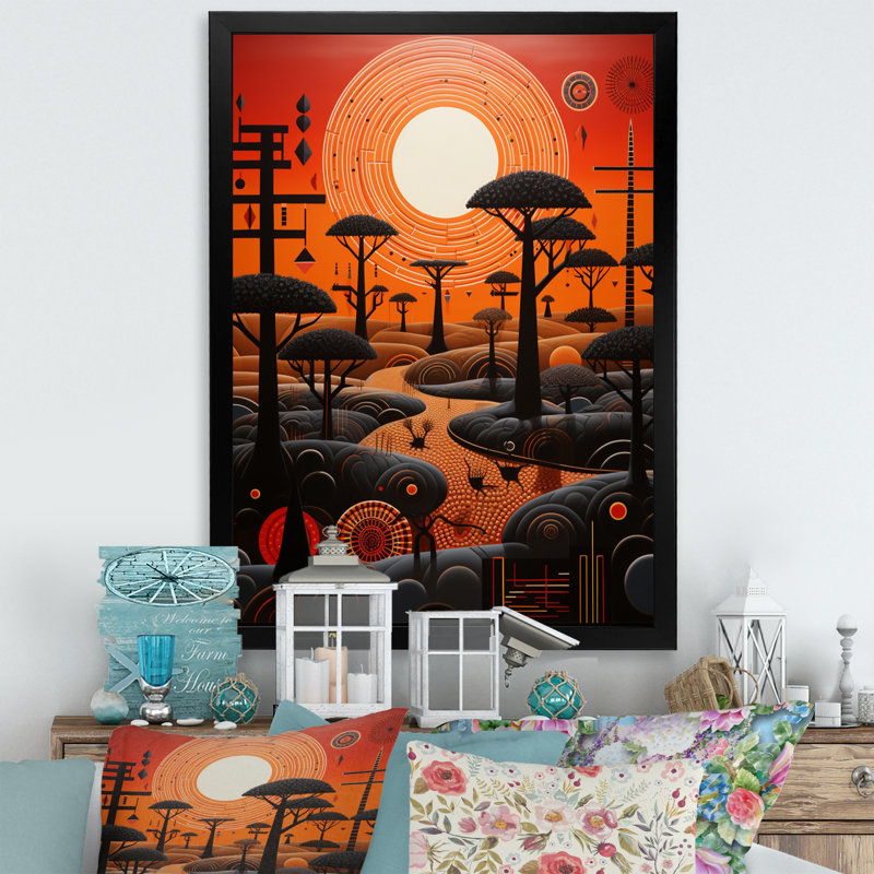 «Labrian African Tribal Rhythms», reproduction sur toile, Cadre photo noir simple, H 32 po x l 16 po x P 1 po