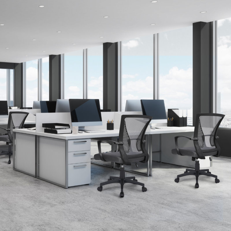 Mid-back Mesh Office Chair, Dark Grey, Black