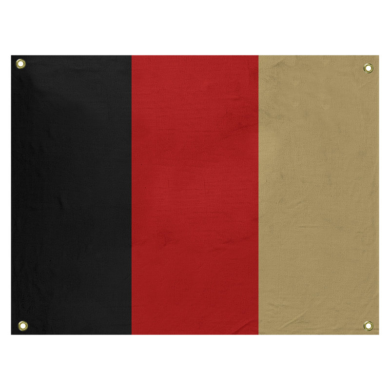 Tapisserie de polyester san francisco, H 59 po x l 80 po, Noir/rouge/or