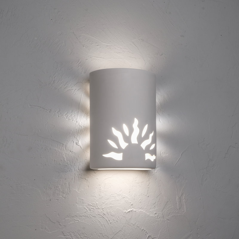 Ninamarie Flush Mount Ceramic Outdoor Wall Lights, LED Bulb Included, 10.5" H x 7" W x 5" D