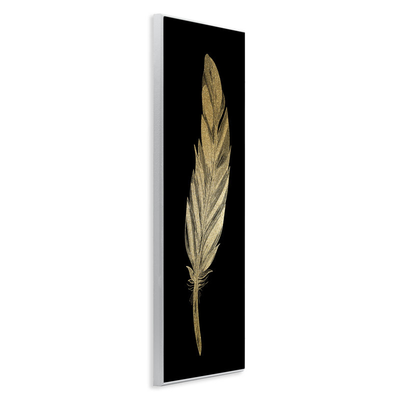 Plaque murale Glam Feather Black & Gold, design par Kim Allen