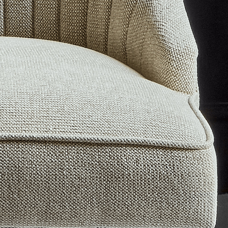 Soft Dining Chairs - Set of 2 , Taupe seat with Whitewash legs