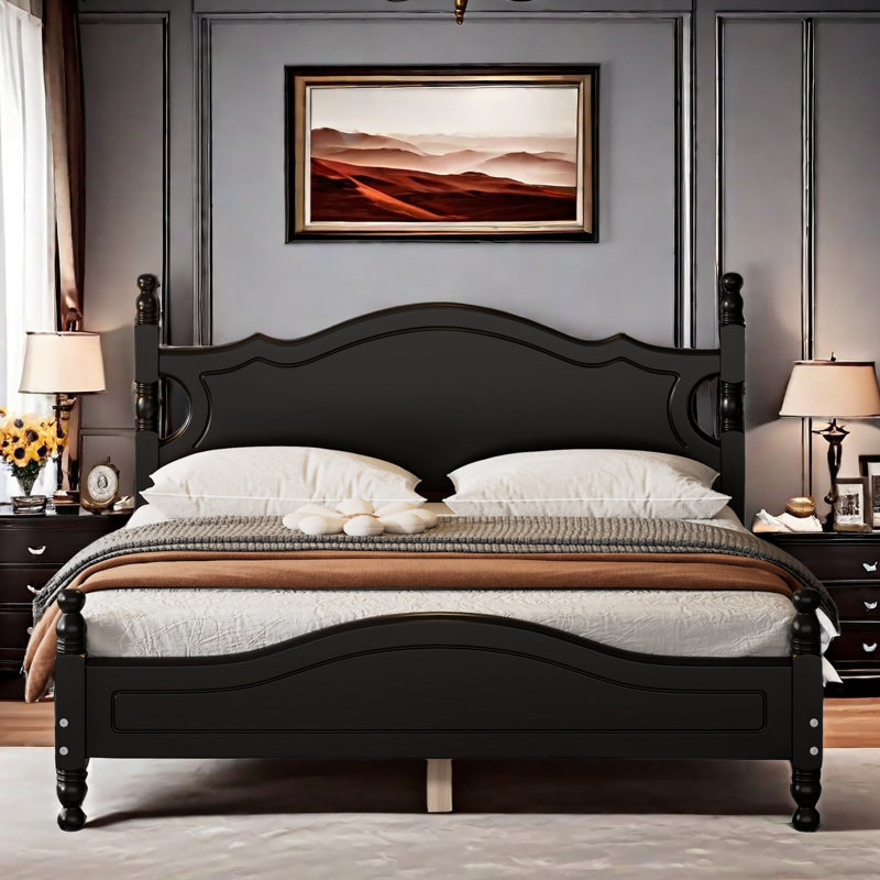 Lit plateforme Desirree, Grand, Noir