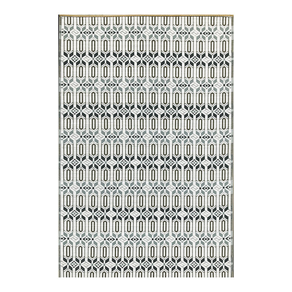 8' X 10' Outdoor Mat, Moroccan - Cool Silver