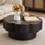 Table basse 31,50 "en forme de fleur moderne, table basse en forme de fleur de prunier avec rangement - placage en bois naturel, pour salon, appartement, bureau, assemblage facile, noir-362135951