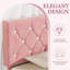 Structure de lit plateforme tapissier en velours rose avec tête de lit capitonnée en losange rose, aucun sommier tapissier requis-203563396-205811838