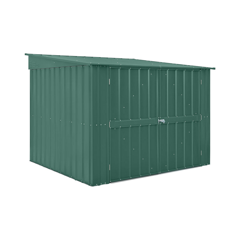 Globel 6 X 6 Green Metal Bike Shed, Green