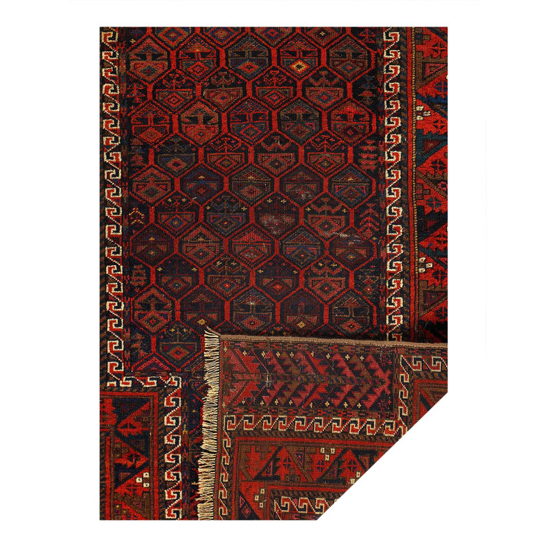 Antique Afghan Baluch Rug 2'11"X 4'6"
