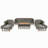 6-Pieces All Weather PE Wicker Sofa Set, Outdoor Rattan Sofa With Double Cushions,  Legs  Table Top