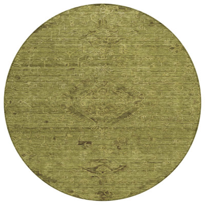 Machine Washable Indoor/Outdoor Chantille ACN1111 Olive