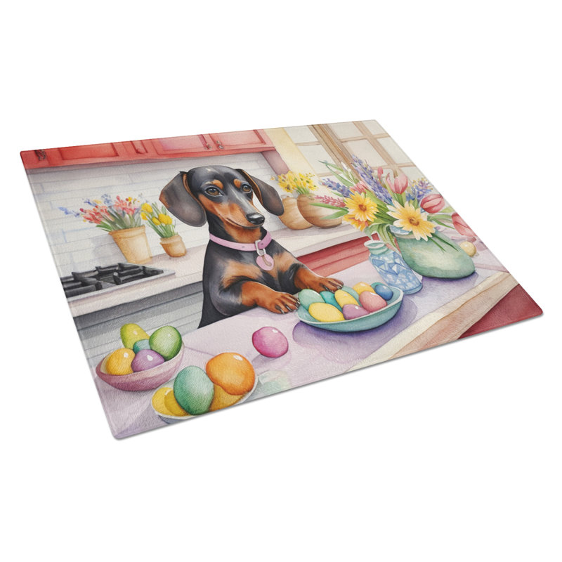 Planche à découper en verre Decorating Dachshund