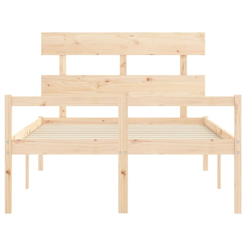 Bed Frame with Headboard, Small Double (4'), Brown