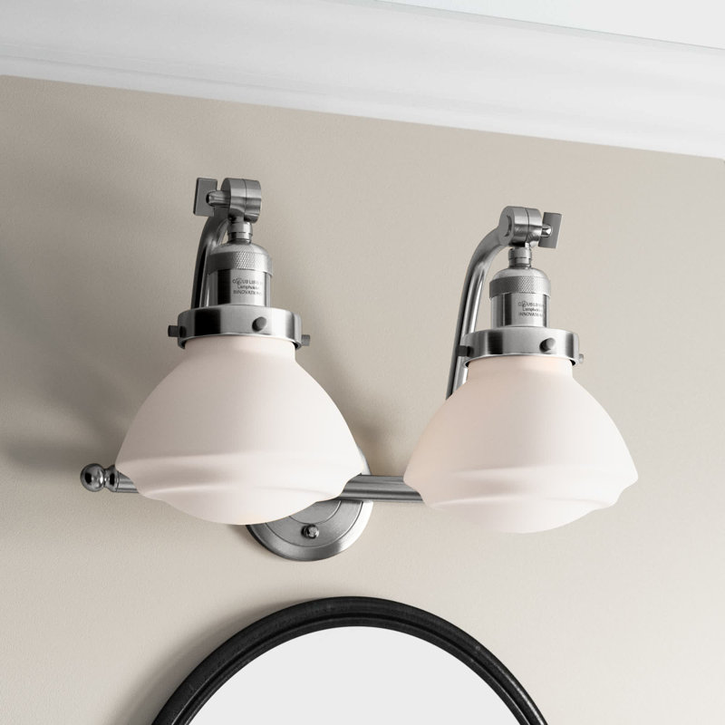 Chesterville 2 - Light Dimmable Vanity Light, Matte White, 6 Watt Vinage LED Bulb, Polished Chrome