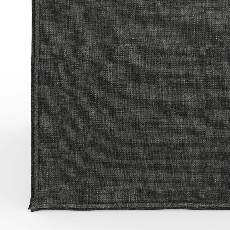 Cohle 19'' Wide Square Cube Ottoman, Zuma Charcoal Textured Linen