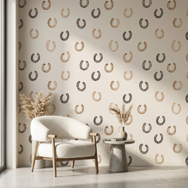 Papier peint décoratif beige moderne Horseshoe
