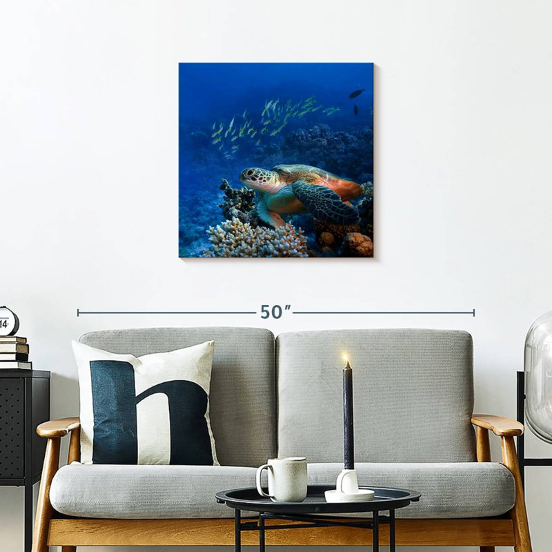 Brampt Corals And Turtle, 24'' H x 24'' W